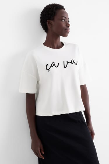 Dámské - Tričko - relaxed fit - bílá