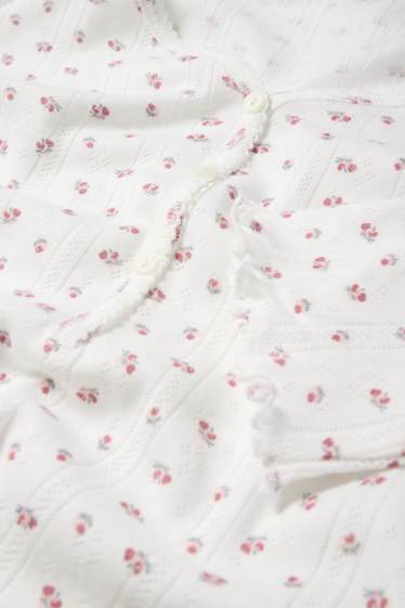 Femei - Pijama - cu flori - alb