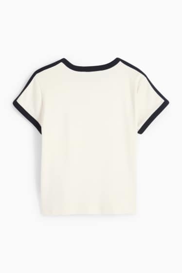 Copii - Fete - Atlanta - tricou cu mânecă scurtă - alb-crem