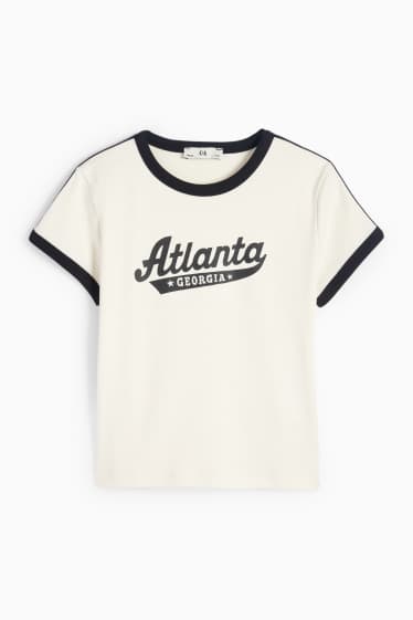 Copii - Fete - Atlanta - tricou cu mânecă scurtă - alb-crem