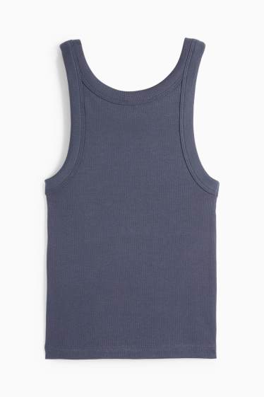 Dámské - Top - žebrovaný - tmavomodrá