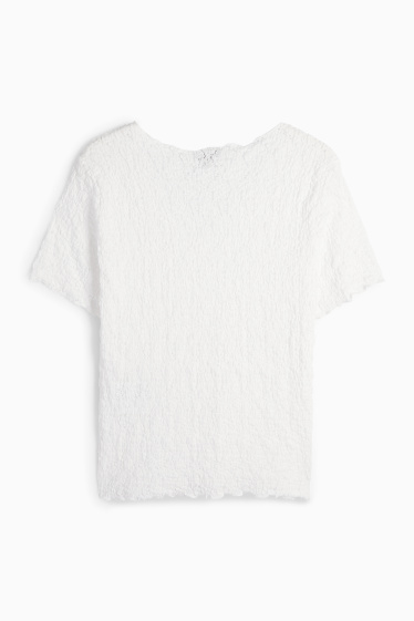 Femei - Tricou - regular fit - structurat - alb