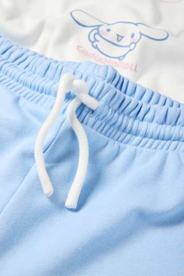 Copii - Fete - Cinnamoroll - set - tricou cu mânecă scurtă și pantaloni de trening - 2 piese - alb / albastru deschis