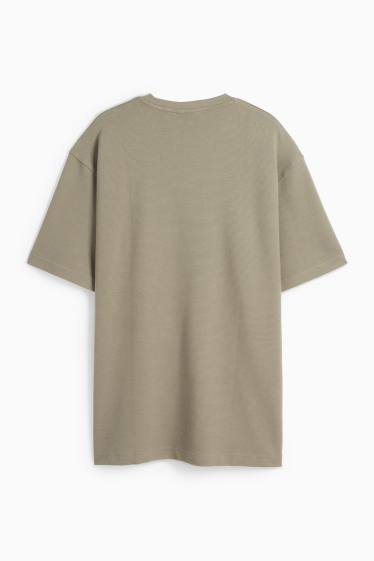 Bărbați - Tricou - relaxed fit - reiat - kaki