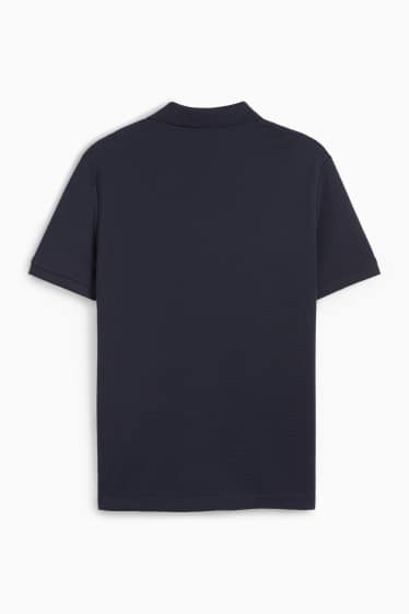 Bărbați - Tricou polo - regular fit - reiat - albastru închis