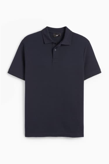 Bărbați - Tricou polo - regular fit - reiat - albastru închis