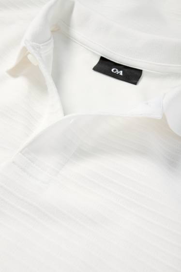 Bărbați - Tricou polo - regular fit - reiat - alb