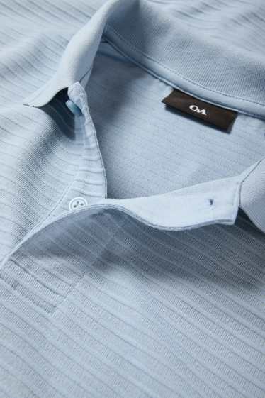 Bărbați - Tricou polo - regular fit - reiat - albastru deschis