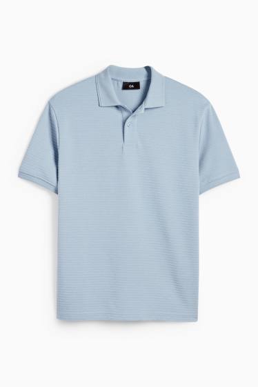 Bărbați - Tricou polo - regular fit - reiat - albastru deschis