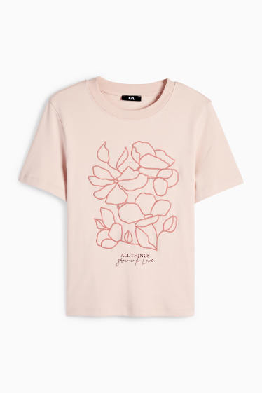 Dámské - Tričko - regular fit - růžová