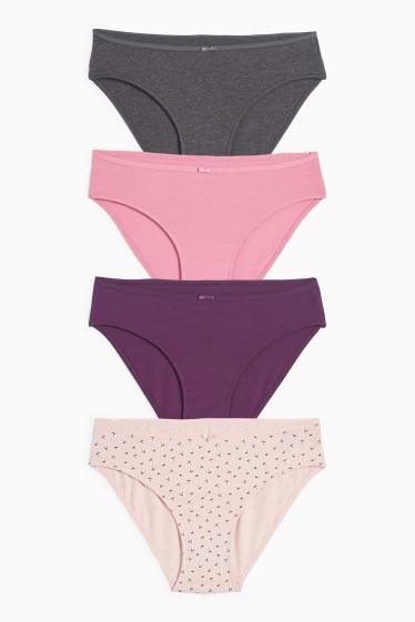 Women - Multipack of 4 - knickers - rose