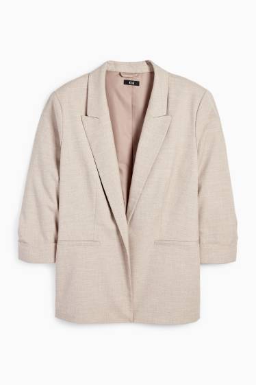 Femei - Blazer lung - regular fit - structurat - bej
