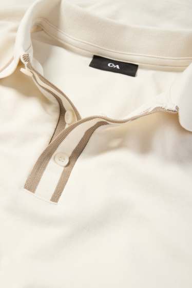 Bărbați - Tricou polo - alb-crem