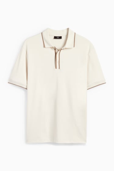 Bărbați - Tricou polo - alb-crem