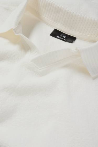 Bărbați - Tricou polo tricotat - regular fit - alb