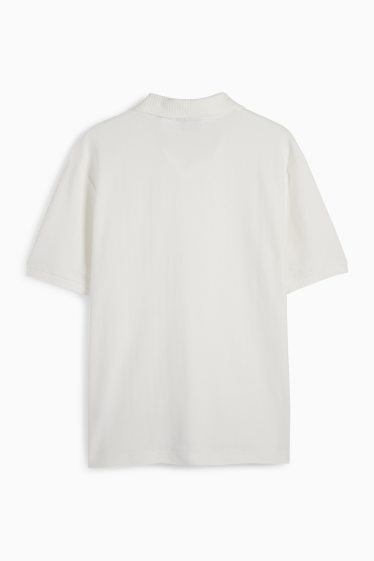 Bărbați - Tricou polo tricotat - regular fit - alb