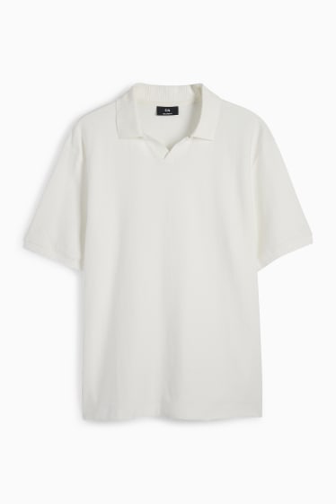 Bărbați - Tricou polo tricotat - regular fit - alb