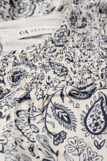 Copii - Fete - Rochie - cu flori - albastru / alb