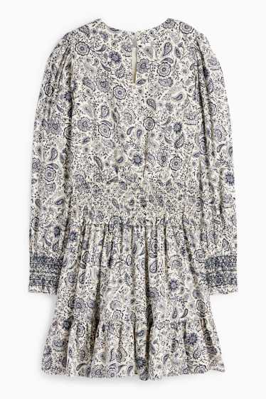Copii - Fete - Rochie - cu flori - albastru / alb