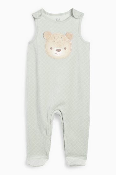 Unisex - Ursuleți - set salopetă - 2 piese - verde mentă