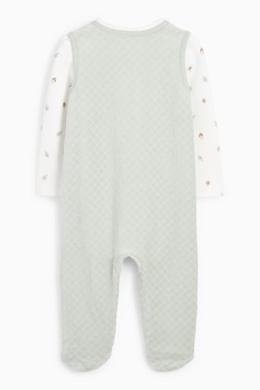 Unisex - Ursuleți - set salopetă - 2 piese - verde mentă