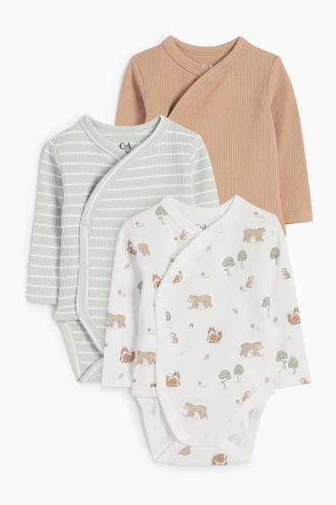 Unisex - Multipack 3 buc. - animale din pădure - body petrecut - verde deschis