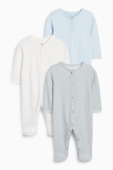 Bebeluși - băieți - Multipack 3 buc. - pijama salopetă bebeluși - albastru deschis
