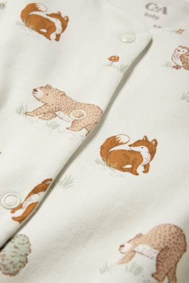 Unisex - Animale din pădure - pijama salopetă bebeluși - verde mentă
