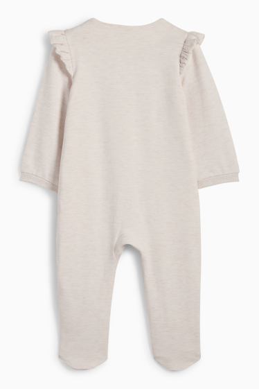 Bebeluși - fete - Vulpe și arici - pijama salopetă bebeluși - bej melanj