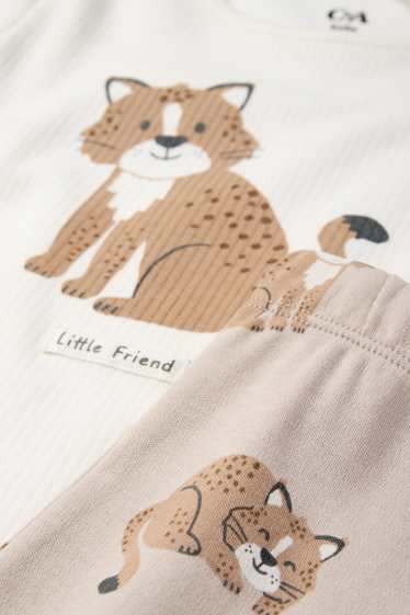 Bebeluși - băieți - Linx - pijama bebeluși - 2 piese - alb-crem