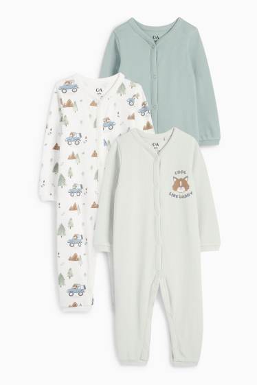 Bebeluși - băieți - Multipack 3 buc. - veverițe - pijama salopetă bebeluși - verde mentă