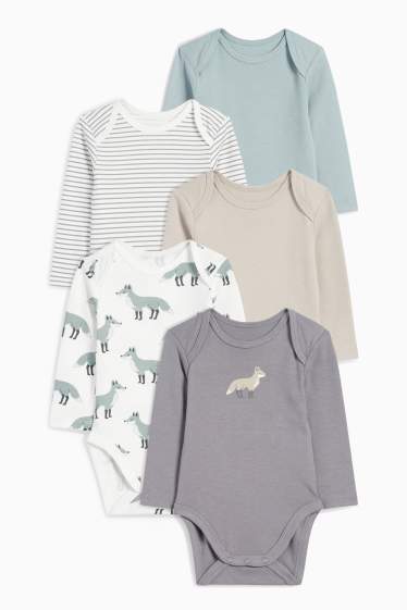 Unisex - Multipack 5 buc. - vulpe - body bebeluși - bej