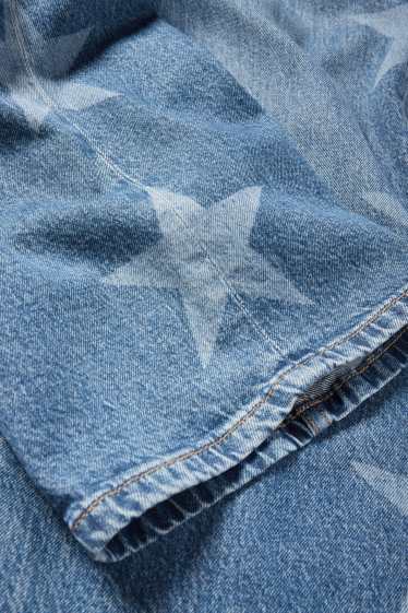 Copii - Fete - Stea - wide leg jeans - denim-albastru