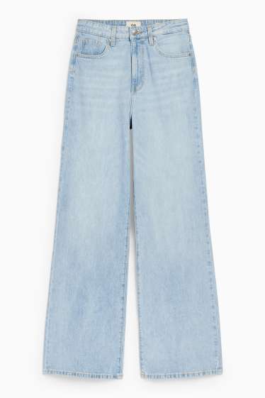 Femei - Wide leg jeans - talie înaltă - denim-albastru deschis