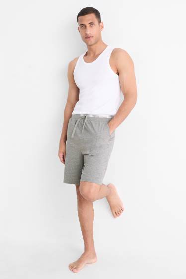Hommes - Short de pyjama - gris chiné