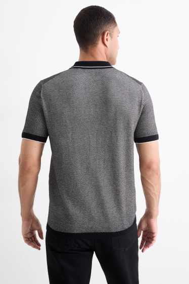 Bărbați - Tricou polo tricotat - regular fit - gri