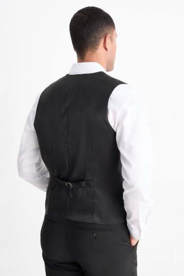 Bărbați - Vestă - regular fit - Flex - amestec din lână pură - negru