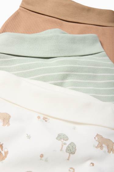 Unisex - Multipack 3 perechi - animale din pădure - pantaloni nou-născuți - albastru / bej