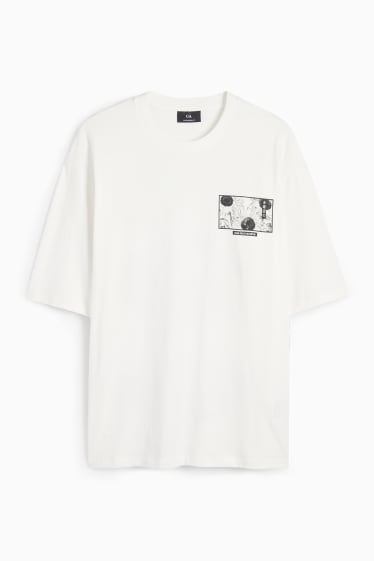 Bărbați - Tricou - supradimensionat - alb