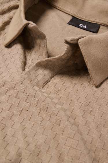 Bărbați - Tricou polo - regular fit - structurat - taupe