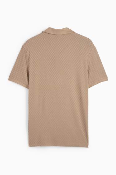 Bărbați - Tricou polo - regular fit - structurat - taupe