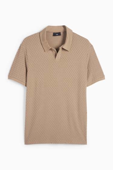 Bărbați - Tricou polo - regular fit - structurat - taupe