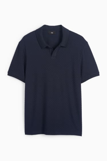 Bărbați - Tricou polo - regular fit - structurat - albastru închis