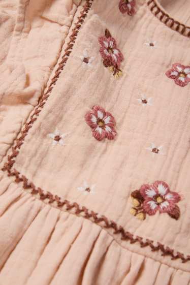 Copii - Fete - Floare - rochie din muselină - roz