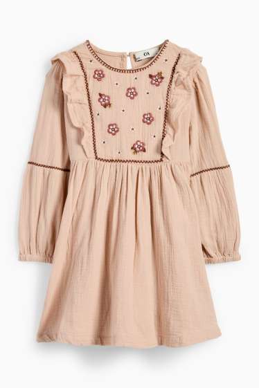 Copii - Fete - Floare - rochie din muselină - roz
