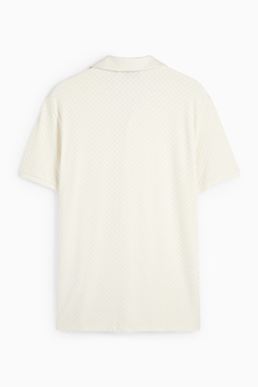 Bărbați - Tricou polo - regular fit - structurat - alb-crem