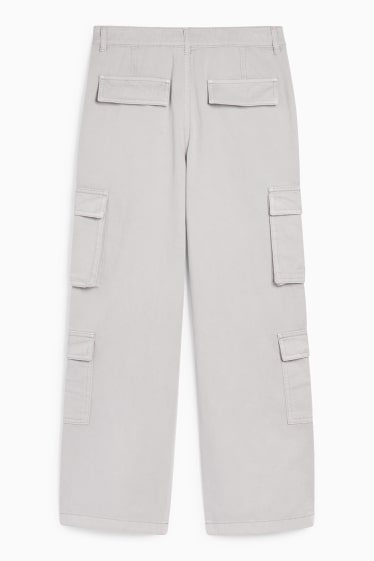 Copii - Fete - Pantaloni cargo - gri deschis
