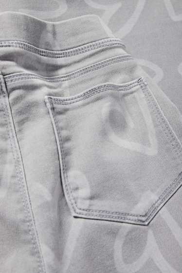 Copii - Fete - Inimă - wide leg jeans - denim-gri deschis