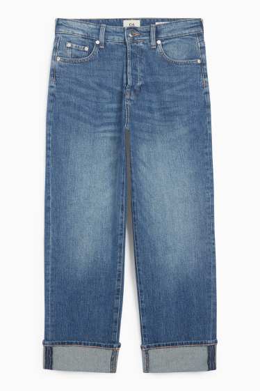 Femei - Relaxed jeans - talie medie - LYCRA® - denim-albastru
