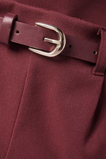 Copii - Fete - Pantaloni de stofă cu curea - bordo